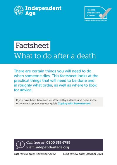 What to do after a death cover